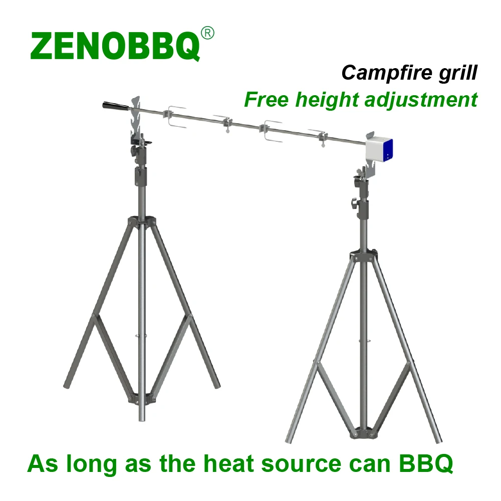 

ZENOBBQ Electric Campfire Grill Free Height Adjustment As long as the Heat Source can BBQ spit Rotisserie Automatic USB DC 5V