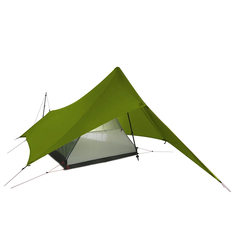 FLAME'S CREED XUNSHANG Ultralight Camping Tent 20D Nylon Both Sides Silicon shelter tarp 1 Person 3 Season  Rain Fly Tent Tarp