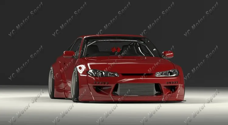 FRP Fiber Glass Bodykit Fit For 1999-2002 S15 Silvia RB Style Front Bumper Cover with Diffuser Lip &amp Rod DRL | Автомобили и