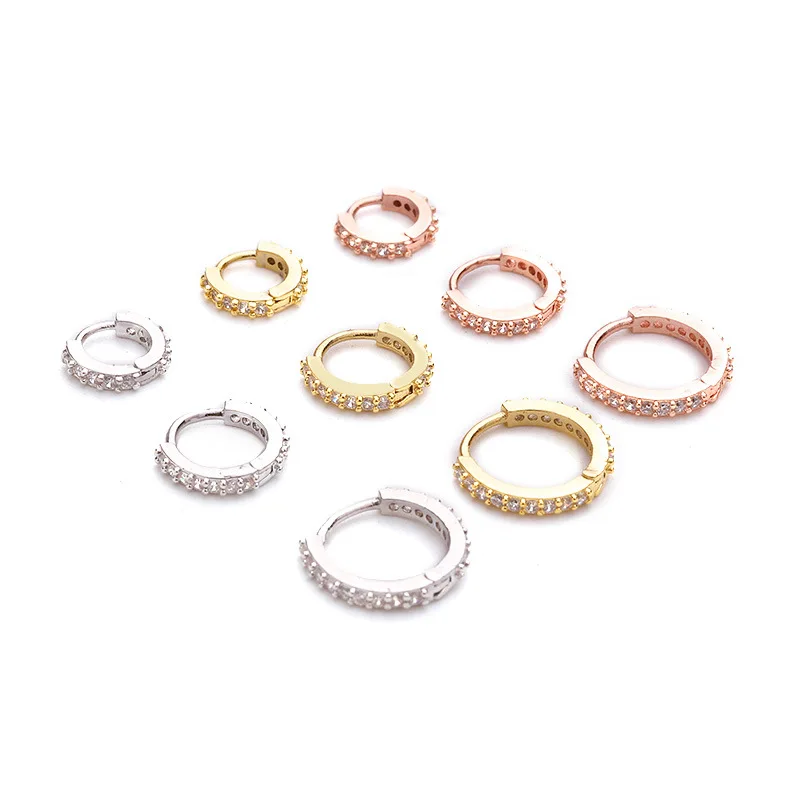 

1Pc 6mm/8mm/10mm CZ Hoop Cartilage Earring Small Stud Earring Helix Tragus Daith Conch Rook Snug Ear Piercing Jewelry Gift