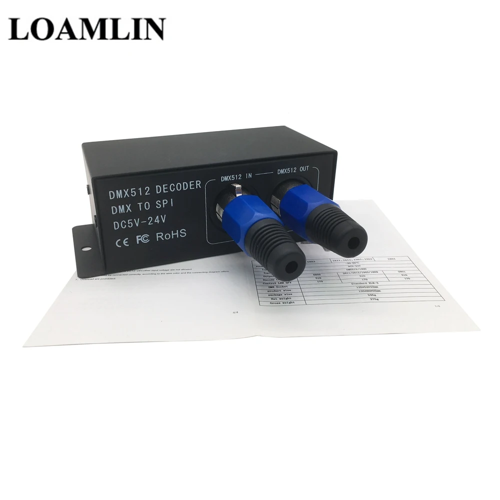 Светодиодный DMX512 симфония декодер DC5-24V Волшебная цветная(RGB) DMX512 контроллер DMX к SPI пикселей драйвер для Светодиодные ленты 6803 2811 2812 1903 2801