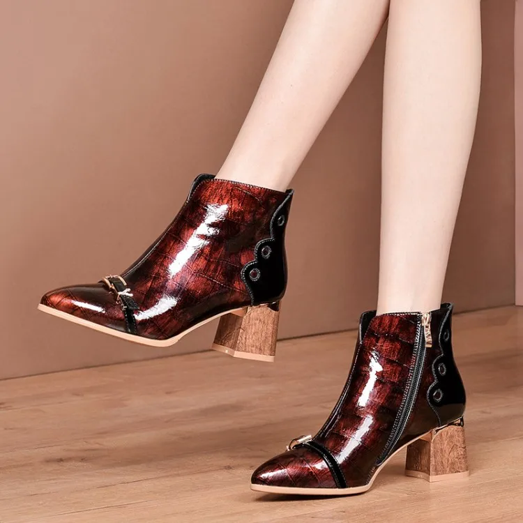 MLJUESE/женские ботильоны из коровьей кожи Зимние короткие плюшевые ботинки на