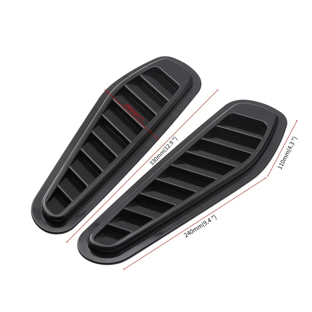 

2pc Air Flow Intake Bonnet Vent Cover Sticker ABS Decorative Air Flow Intake Bonnet Vent Cover Hood Air Flow Fender
