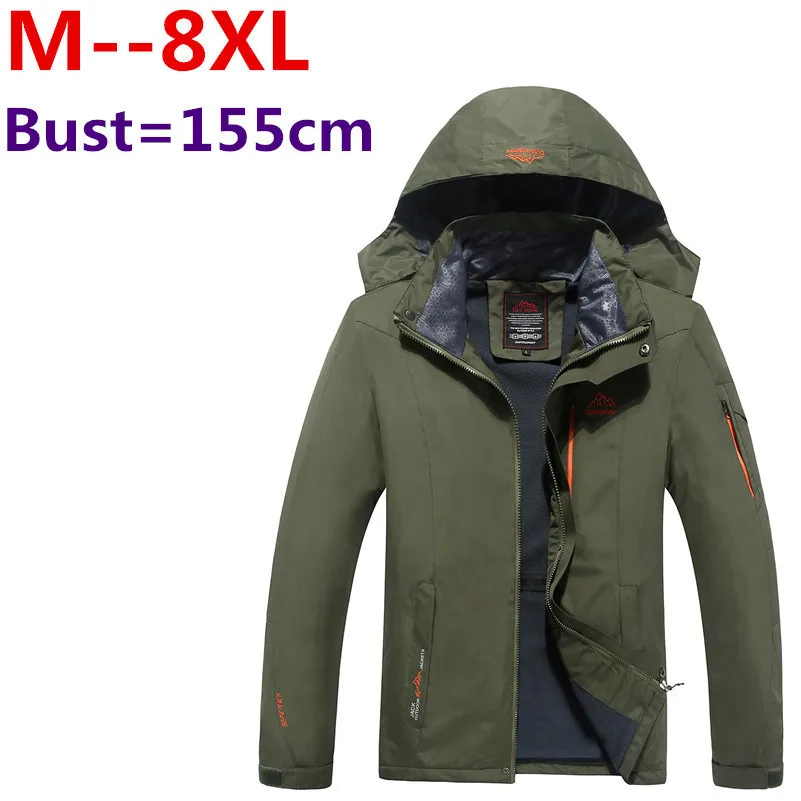 Теплая зимняя куртка размера плюс 8XL 7XL 6XL 5XL мужская с капюшоном новинка Свободное