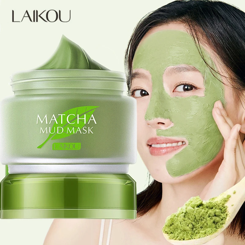 

LAIKOU Matcha Mud Face Treatment Mask 85g Clean Pores Mask for the Face Moisturizing Deeply Moisturize Anti-Aging Skin Hydrating