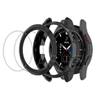 Аксессуары 3 в 1 для Samsung Galaxy Watch 4 Classic 46 мм 42 мм чехол из ТПУ + кольцо-рамка + 2 Защитные пленки для экрана из закаленного стекла