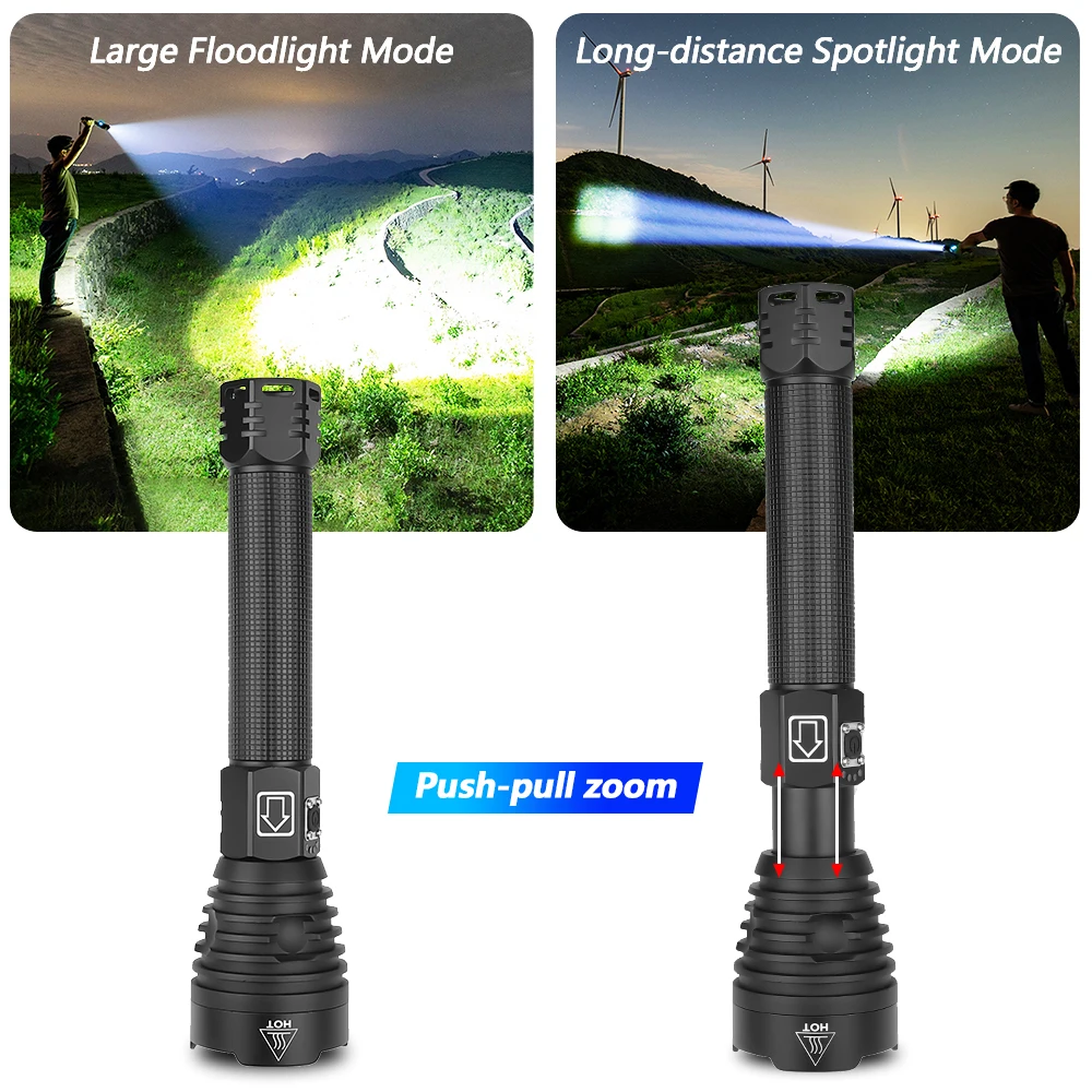 Самый мощный светодиодный фонарик XHP70.2 XLamp Zoom фонарь USB Перезаряжаемый