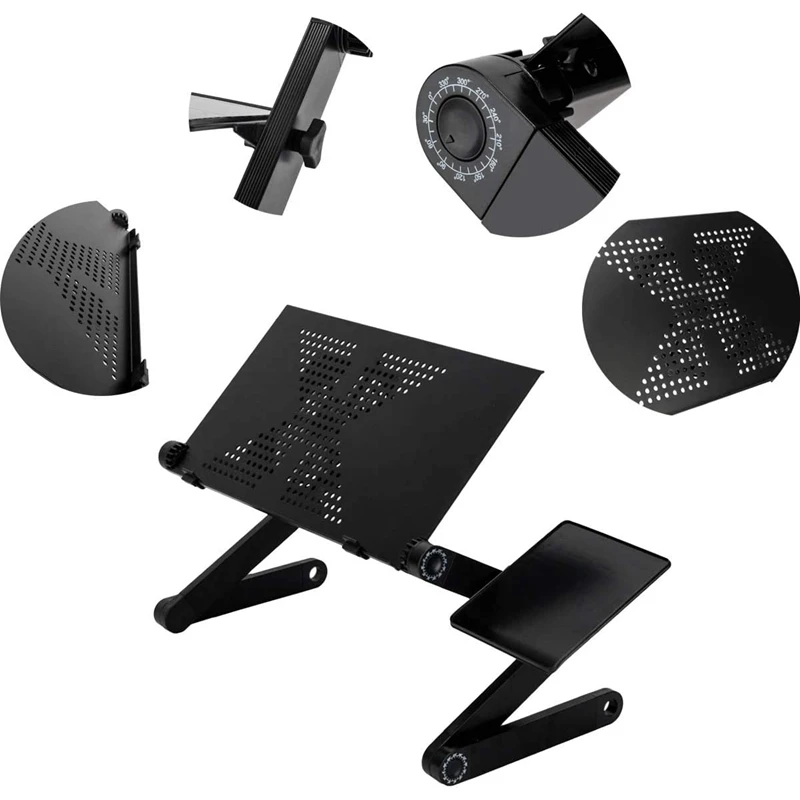 

Portable Laptop Table Foldable and Adjustable Laptop Support Student Dormitory Artifact with Mouse Board and Large Fan
