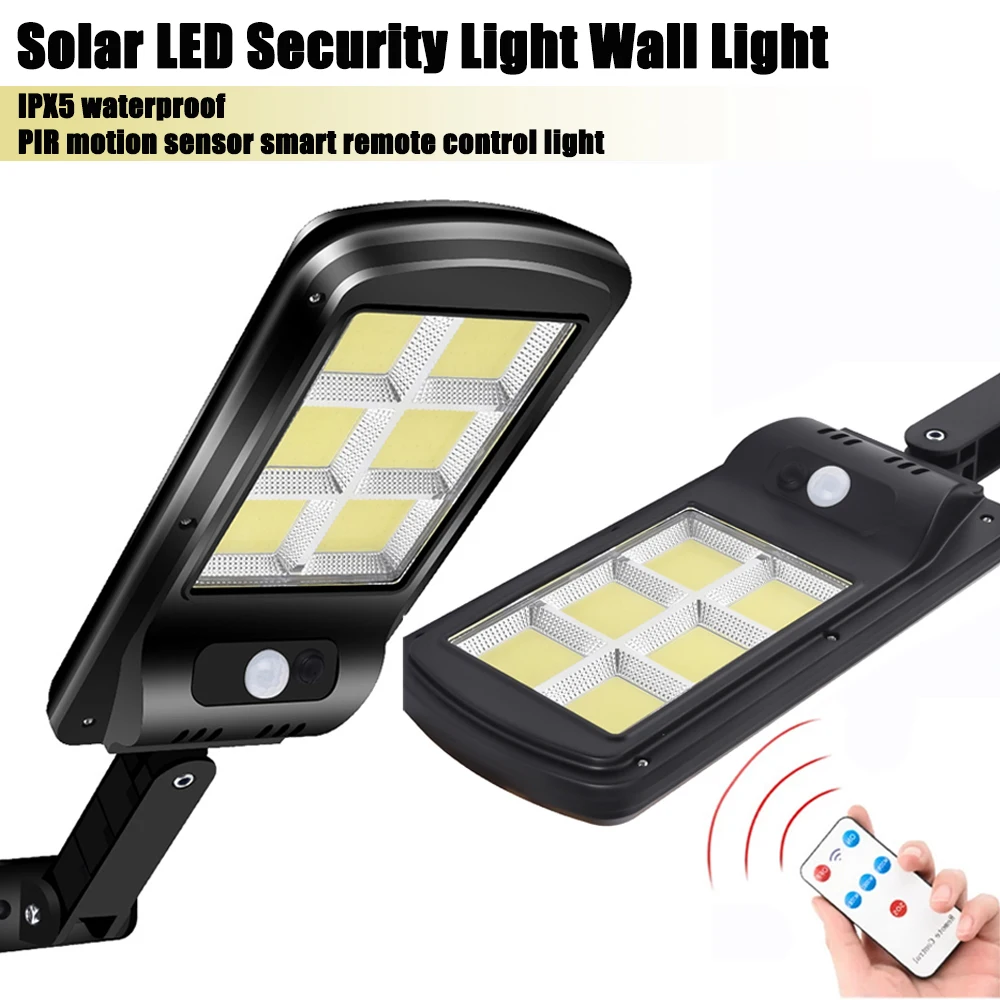 

COB Solar Light PIR Motion Sensor Garden Wall outdoor Solar street lamp Waterproof Lamp Smart Remote Control Lamp