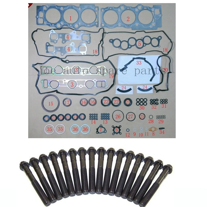 3VZ 3VZFE Engine complete Full gasket set kit cylinder head bolt nuts screw for Toyota Camry/ LEXUS ES 300 2958CC 3.0L 1991-2001 - купить по