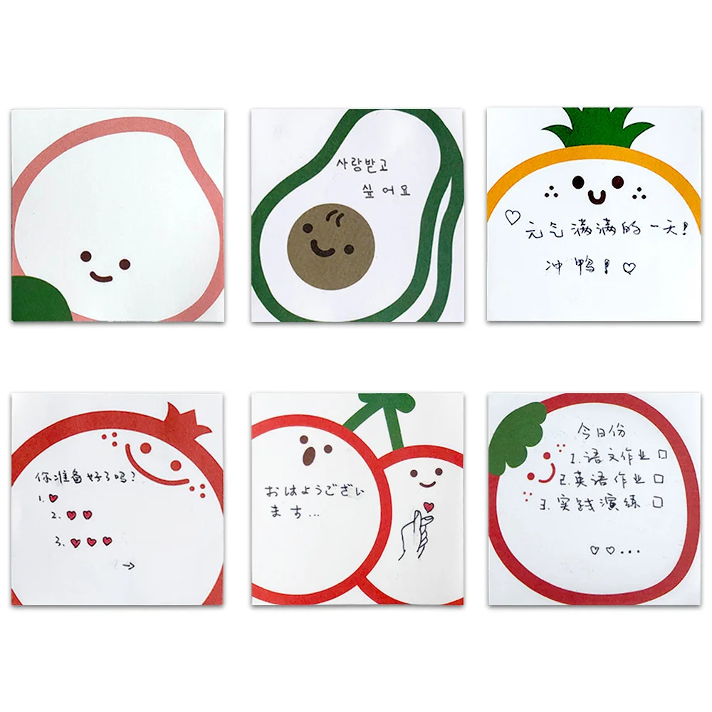 50 шт./компл. милый блокнот для записей с фруктами авокадо клубника Мультяшные