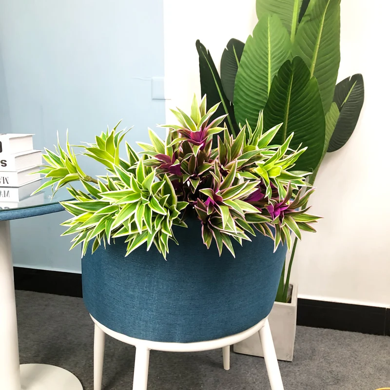 

60cm 18 Heads Tropical Monstera Plants Artificial Tree Branch Fake Turtle Leaves Plastic Palm Foliage for Room Office Decoration