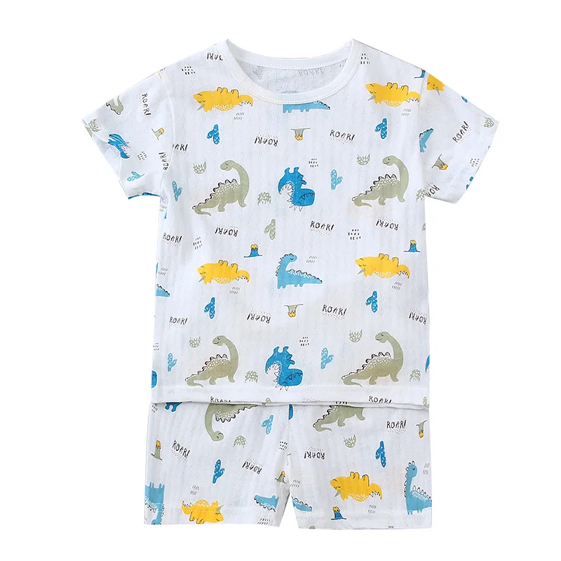 

Hot Selling Summer Casual Kid Sleepwear Boutique 2 Pcs Outfit for Boys and Girls Popular Printed Short-sleeved Children Clothing