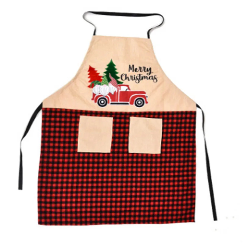 

Maxsin 2 Pcs 2020 New Christmas Decoration Linen Machine Embroidered Apron Christmas Day Family Party Home Furnishing Supplies