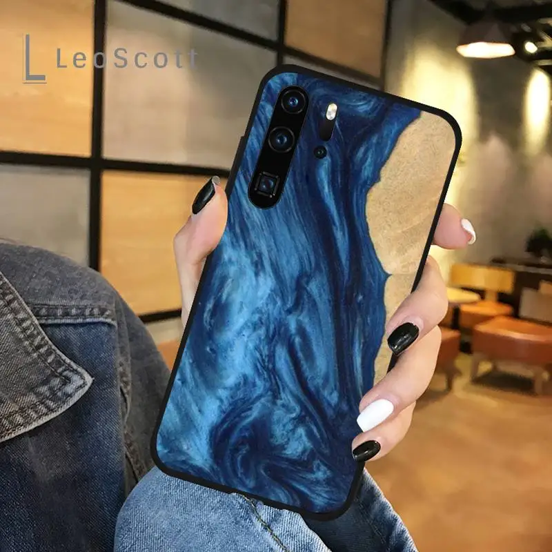 

Traveler Protective Wood Resin art Phone Case For Huawei honor Mate P 9 10 20 30 40 Pro 10i 7 8 a x Lite nova 5t