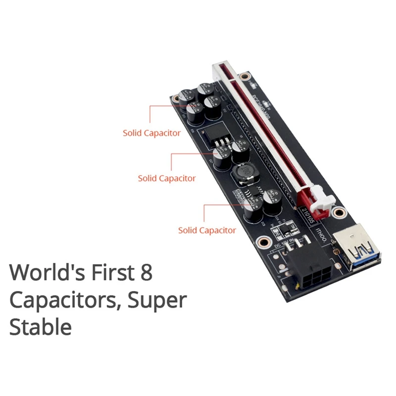 

PCI-E Expansion Card One for Four USB PCI-E 1X to PCI-E 16X 6Pin Graphics Extension Cable Expansion Card for BTC Mining