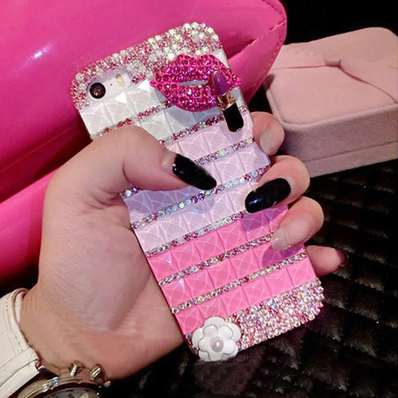 Sunjolly Алмазный чехол для iPhone 11 Pro Max X XS MAX XR 8/7 Plus/6/6s плюс 5S SE губы Bling Стразы чехол для телефона coque Капа