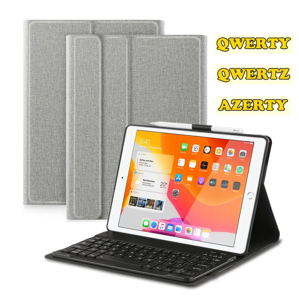 Для iPad 10 2 &quot7 го поколения Bluetooth клавиатура чехол для Air 3 Pro 5&quot Deutsche Español Italino QWERTY