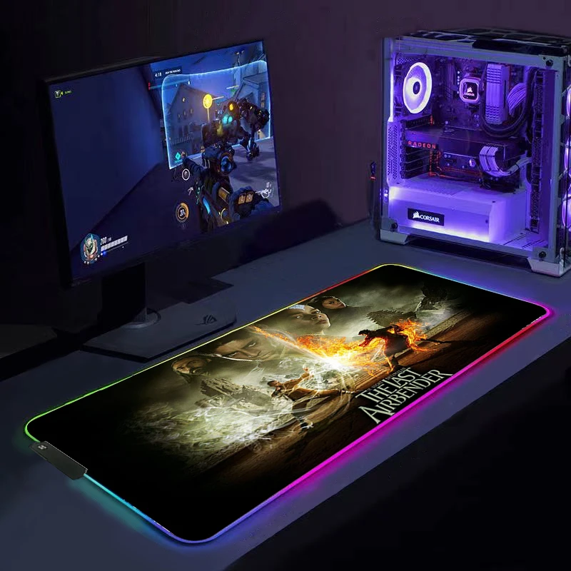 

Аватар Последний Airbender RGB цветной светящийся игровой коврик для мыши Радужный красочный светящийся светодиодный Расширенный светящийся кл...