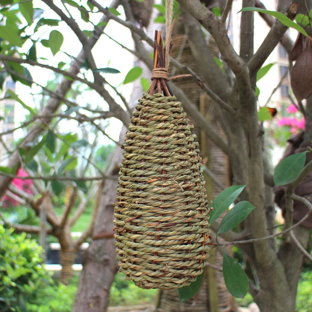 

Houses Bird nest 3Pcs Woven Birdhouse 10cm*10cm*25cm Decoration Natural