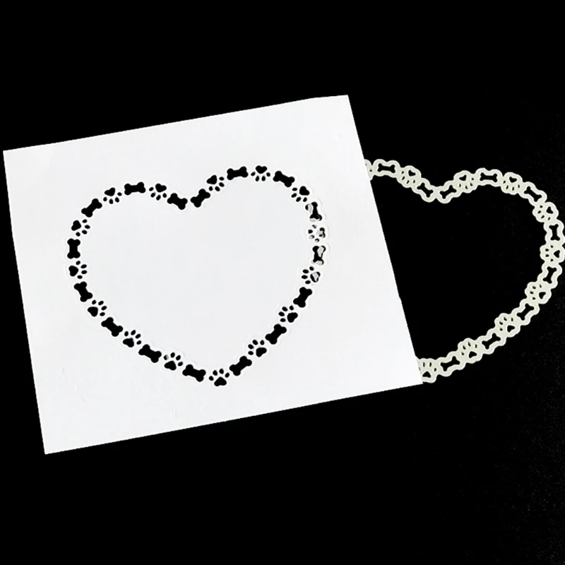 

Heart Dog Paw Bone Metal Cutting Dies Stencil Scrapbooking DIY Album Stamp Paper Card Mold Embossing R7UB