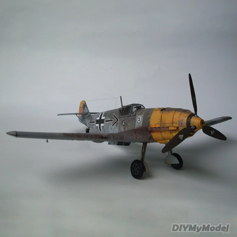 DIYMyModeI-avi&oacute;n de combate alem&aacute;n a escala 1:33, Messerschmitt BF-109E-4/N, Kit de modelos de papel, rompecabezas, hecho a mano juguete, bricolaje-1