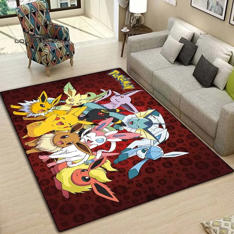 Pokemon Rugs and carpets for home living room Bedroom entrance Large area soft carpet 3D Fashion Cartoon Pikachu decoration mat | Дом и сад