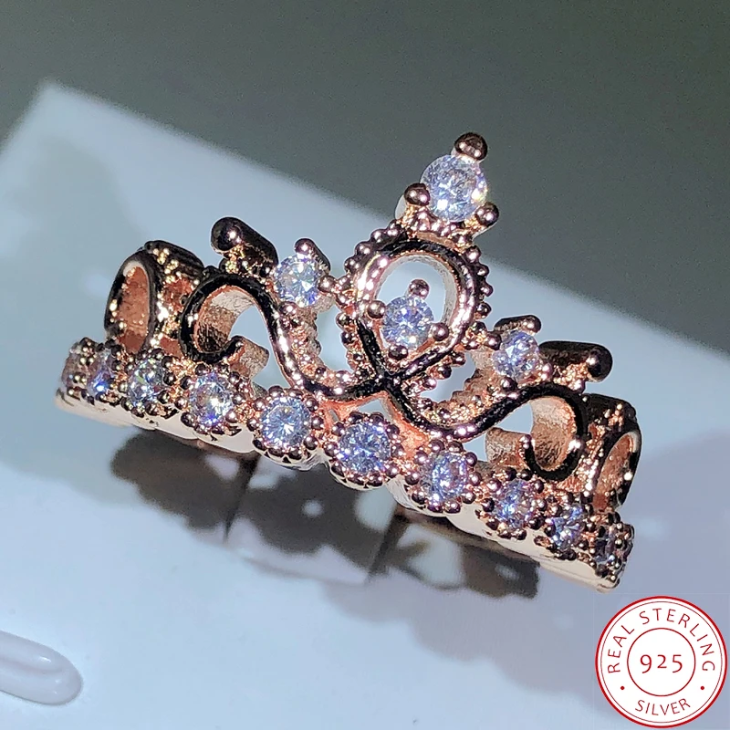 Женское кольцо с короной и камнем серебро 925 пробы | Украшения аксессуары