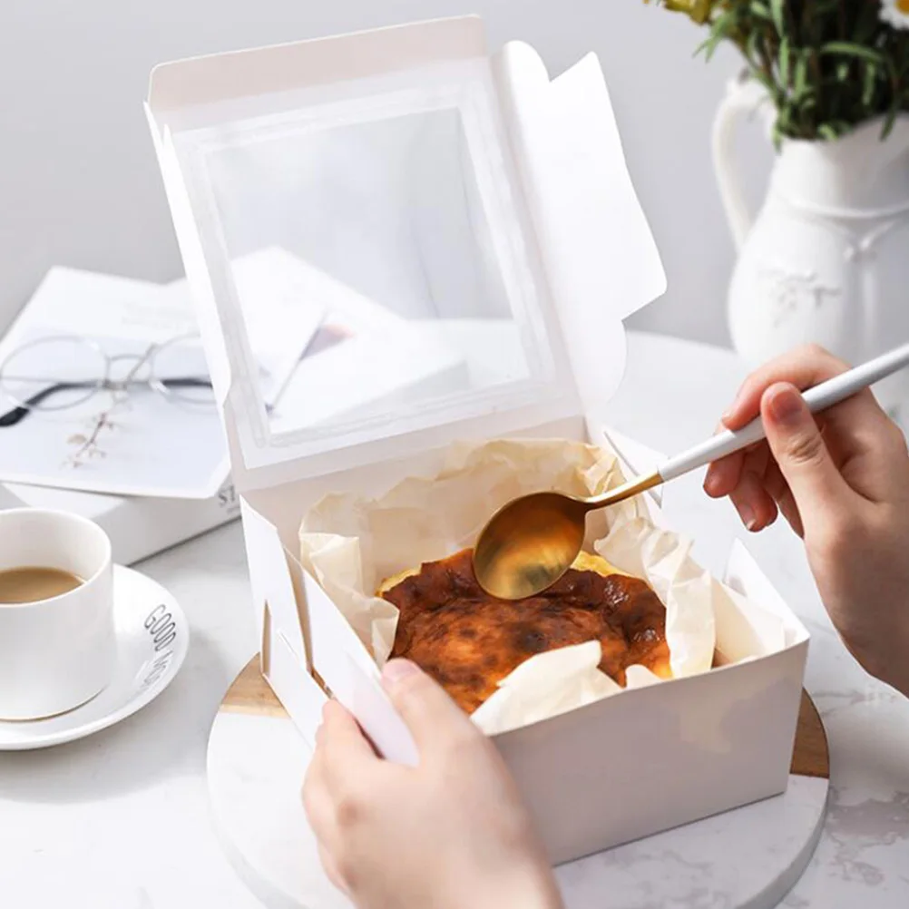 5 шт. белых бумага для выпечки коробок с окошком коробки десертов тортов