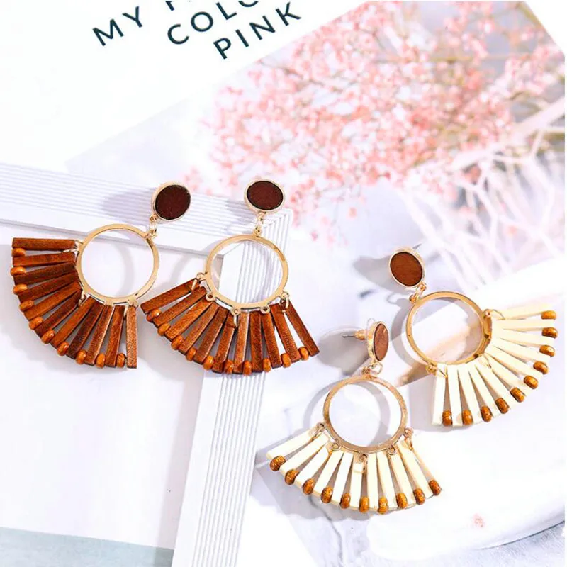 Женские Висячие серьги YAOLOGE корейские большие круглые длинные висячие ручной