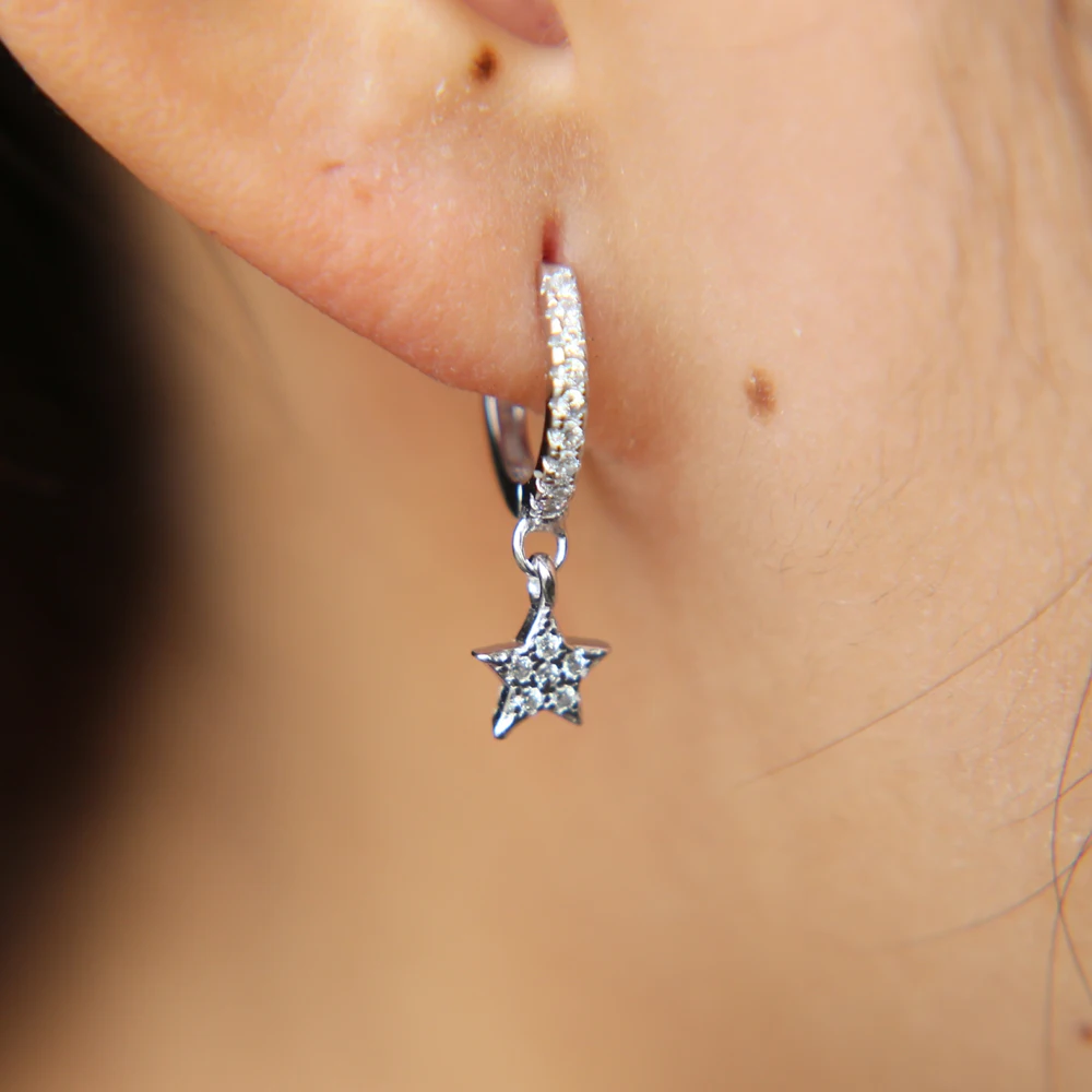 Женские серьги подвески из серебра 925 пробы с фианитами|earrings earring|small earringsbrincos earrings