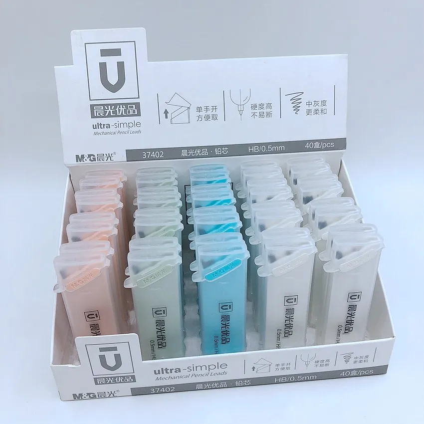 

(6 Pieces/Lot) Black HB Mechanical Pencil Lead Refills 0.5mm/0.7mm Kawaii Korean Stationery Office Supplies M37403