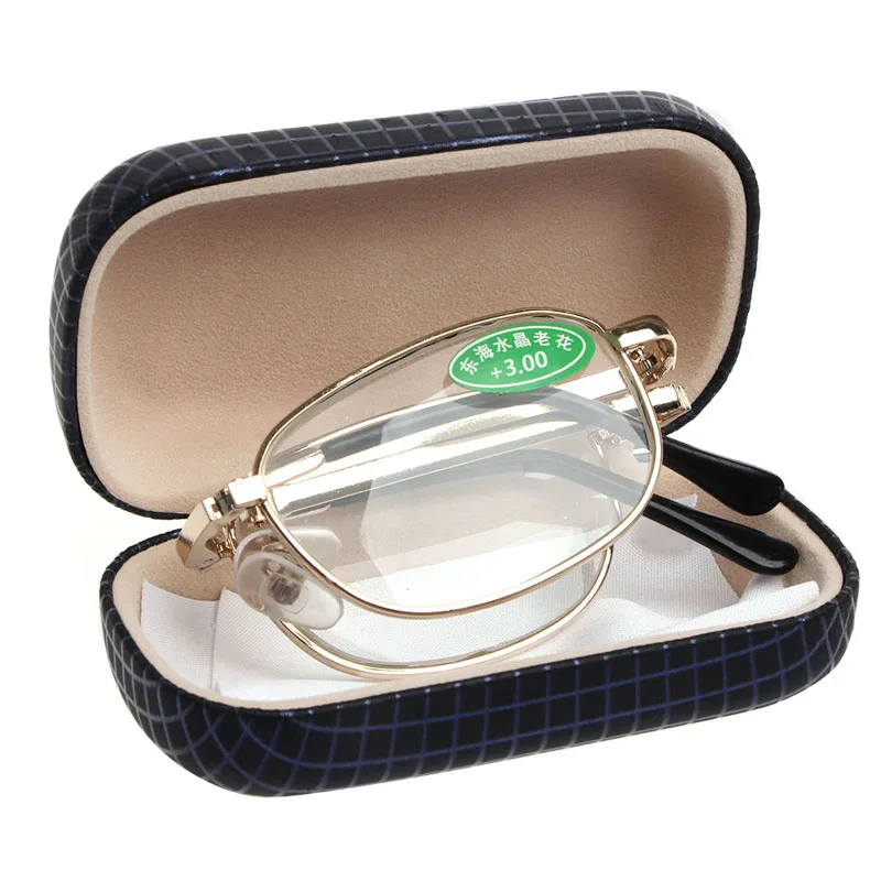 

1PC Mini Foldable Metal Full Frame Reading Glasses Case Eyeglass +1.00 to +4.00 HX6F