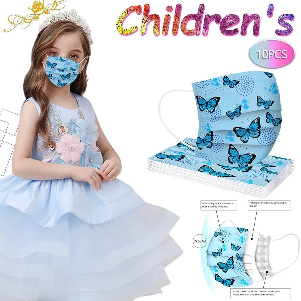 

20 шт., одноразовые маски-бабочки для девочек