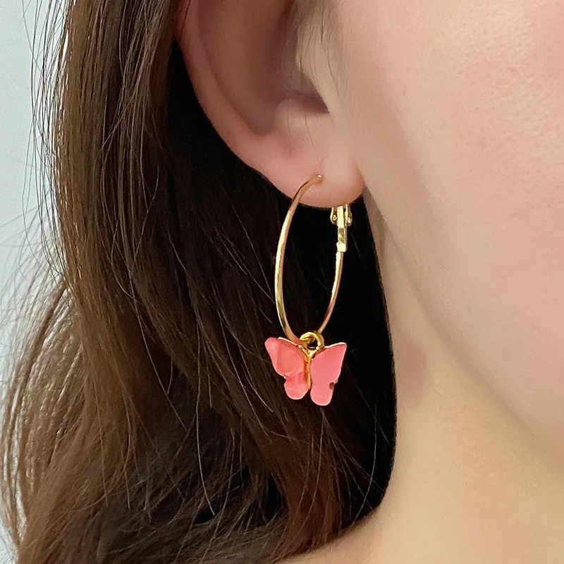 

24pairs Vintage Butterfly Earrings for Women Hoop Circle Dangle Drop Earrings Metal Party Korea Female Brincos Jewelry Wholesale