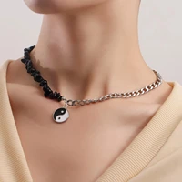 lady%e2%80%99s jewelry punk style angel sweet cool drop oil tai chi eight trigrams necklace lady the necklace does not fade