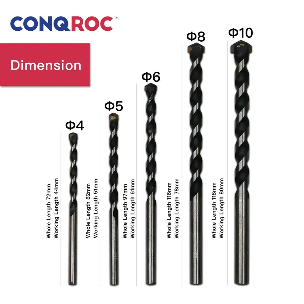 Набор сверл из карбида вольфрама 5 шт. наконечник сплава 4 мм 6 8 10 сверла набор с