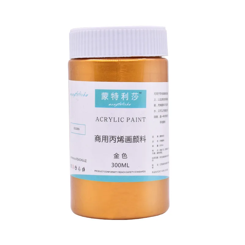 

Acrylic Paint 100/300ml Metal Golden Silver Copper Plaster Doll Epoxy Hook Line Paste Handmade DIY Paint
