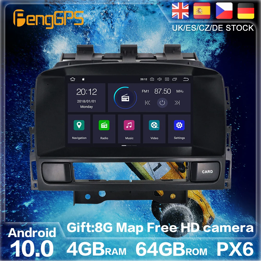 Android 10 PX6 для Opel Astra J 2010 2013 аудио GPS навигация Авто Радио стерео автомобильный DVD