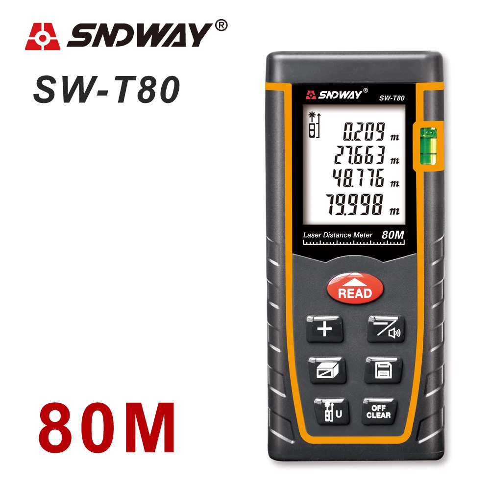SW-T80 80M Лазер sndway, дальномер 50 м, 120 м, trena, лазерная рулетка, метро, лазерный, дальномер - Цвет: SW-T80 80M