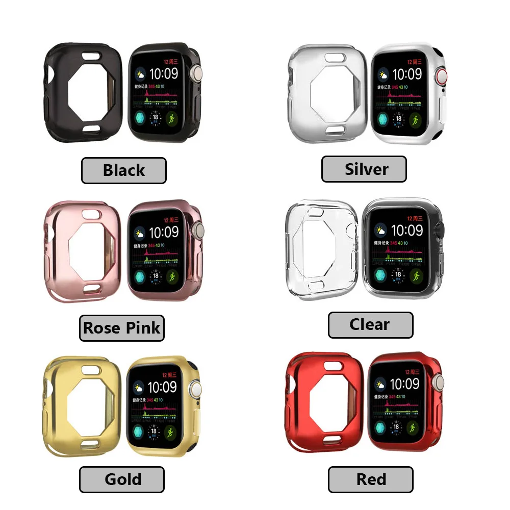 Чехол для часов Apple Watch Case5 4 3 2 1 40 мм 44 прозрачная защитная оболочка из ТПУ защиты