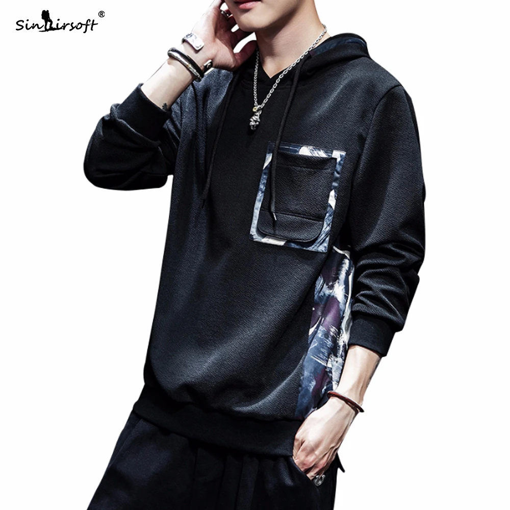 Новый список мужская толстовка с капюшоном Лоскутная Повседневная Толстовка