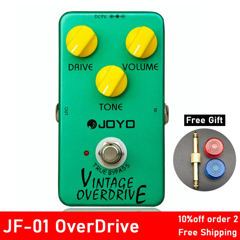 

JOYO JF-01 Electric Bass Vintage Overdrive Effect Guitar Pedal DC 9V True Bypass Dynamic Compression with connector