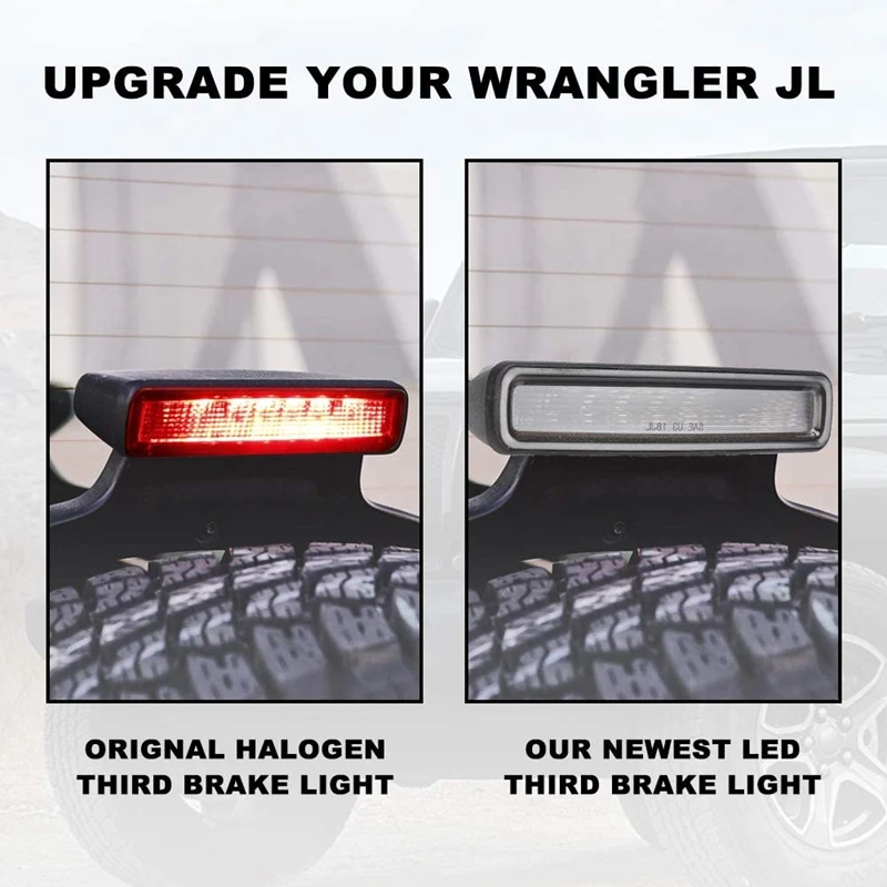 

Car LED 3Rd Center Brake Light Smoked for Jeep Wrangler JL 2018-2020