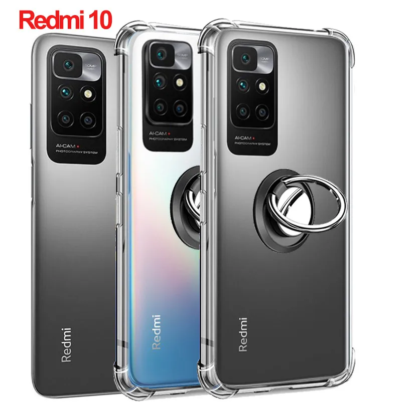 

For Xiaomi-Redmi-10 Ring Case,Celular Cases Redmi10 Silicone Transparent Shockproof Cover Xiomi Redmi 10 Xaiomi Redimi 10 Case