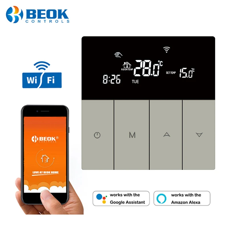 Beok Wifi Thermostat For Water Floor Heating Digital Thermoregulator 3A Touch Screen Actuator Valve Temperature Controller | Обустройство
