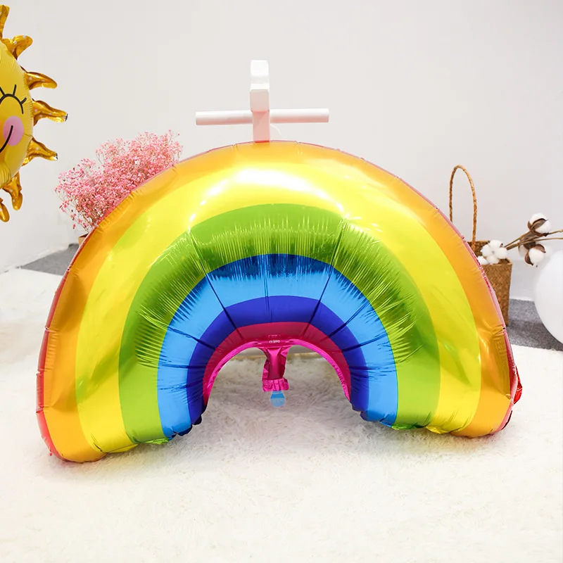 Воздушные шары из фольги в виде радуги улыбки белых облаков аксессуары для