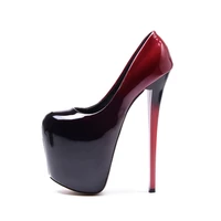 spring autumn new women pumps ultra high stiletto 19cm high heels womens gradient black red shoes large size 41 43