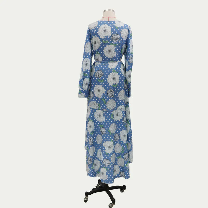 

Women Summer Floral Maxi Dress Bohemian Irregular Ruched Backless Ruffle Dress Vintage Long Cotton Print Beach Sundress