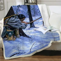 nknk brank animal blanket hunting plush throw blanket landscape blankets for beds snow thin quilt sherpa blanket fashion premium